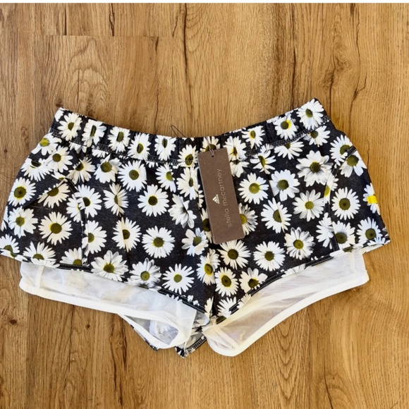 ★NWT adidas by stella mccartney Layered floral-print stretch-mesh short S★ - Picture 6 of 9